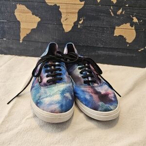 SALE-VANS Womens 10 Mens 8.5 Space Pattern Canvas Lace Up Sneakers Shoes